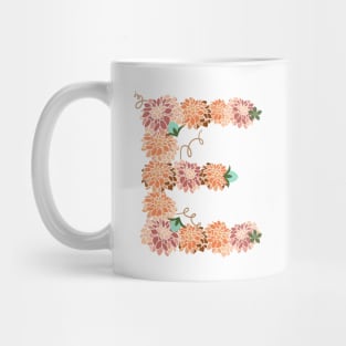 Letter E Floral Mug